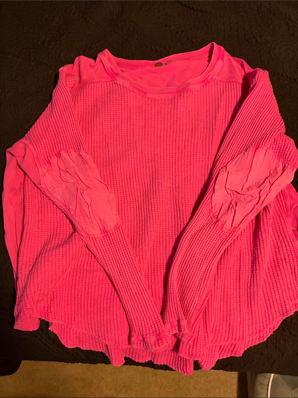Free People Women’s Long Sleeve Thermal Top - Hot Pink
